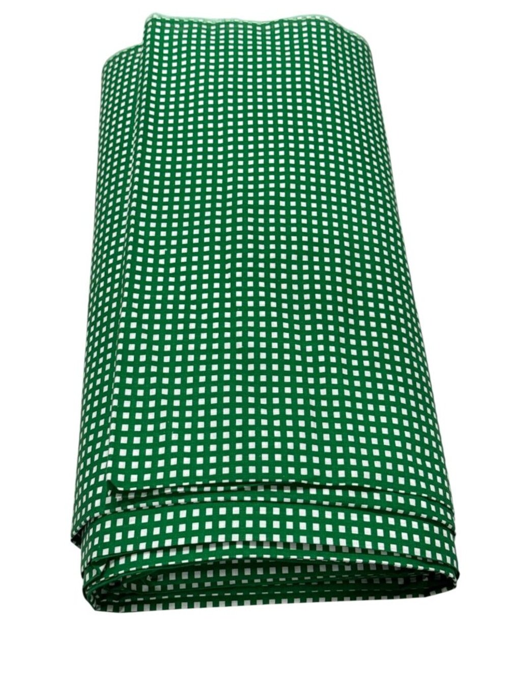 Green & White Checkered Cotton Blend Fabric - 30 Yards - 45 Inches Wide For Sewi